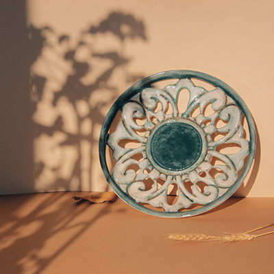 بشقاب کنده کاری سرامیک